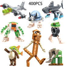 ( 8 styles-400PCS)Newest Italian Brainrot Bricks Tung Tung Sahur Figures Tralalero Tralala DIY Building Blocks Crocodilo Cabucino Bricks Toy Gifts