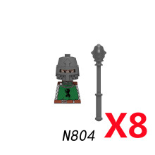 (N804-8PCS)Medieval MOC Soldier Figure Building Blocks Roman Warrior Egyptian Pharaoh Peasant Witches Militia Weapon DIY Mini Toy Gift T019