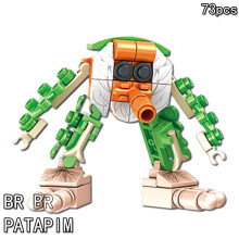 (Br Br Patapim-73PCS)Newest Italian Brainrot Bricks Tung Tung Sahur Figures Tralalero Tralala DIY Building Blocks Crocodilo Cabucino Bricks Toy Gifts