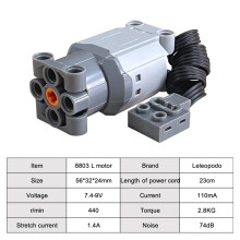 (8803 L motor)For Power Functions Technic Parts Motor Kit Servo Motors Lithium Battery Box 2.4G Remote Control Receiver for Legoeds