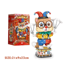 (oker Circus,without box)Super Squirrel Robot Luminous Block Toy Animal Joker Circus Decoration Building Kit for Kids Birthday Gift