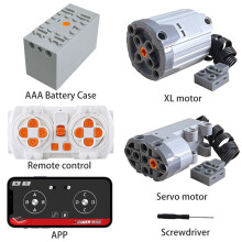 (Bundle 31)For Power Functions Technic Parts Motor Kit Servo Motors Lithium Battery Box 2.4G Remote Control Receiver for Legoeds