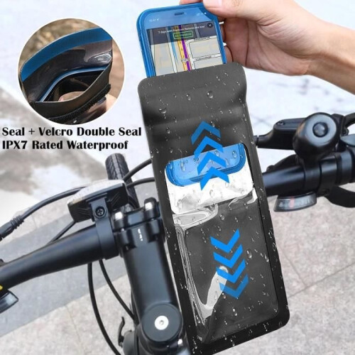 Supporto impermeabile per cellulare da bicicletta - Borsa da manubrio - Per smartphone da 6,8" 1