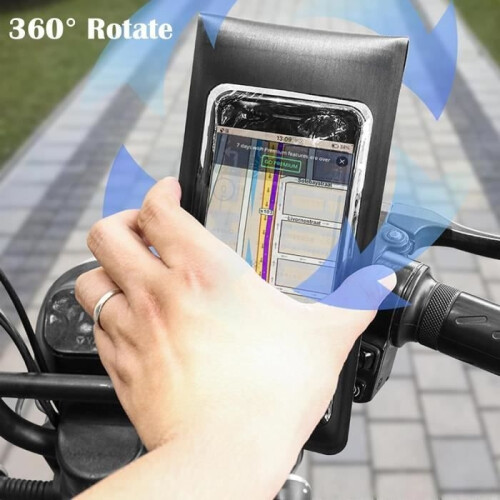 Supporto impermeabile per cellulare da bicicletta - Borsa da manubrio - Per smartphone da 6,8" 2