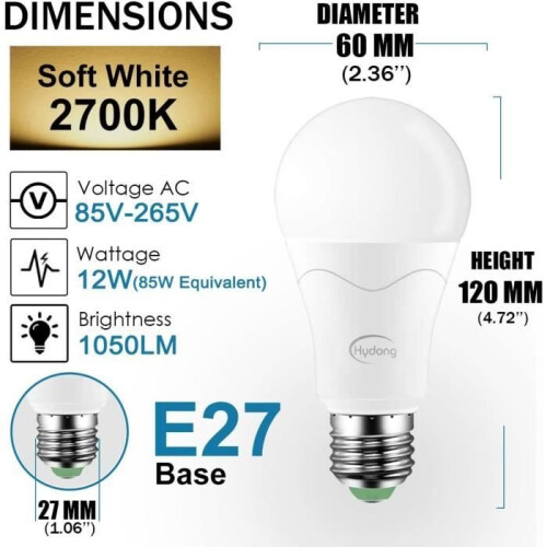 2PCS E27 10W Color Changing Dimmable LED Bulbs, 12 Color Choices, 21 Key Remote Control 2