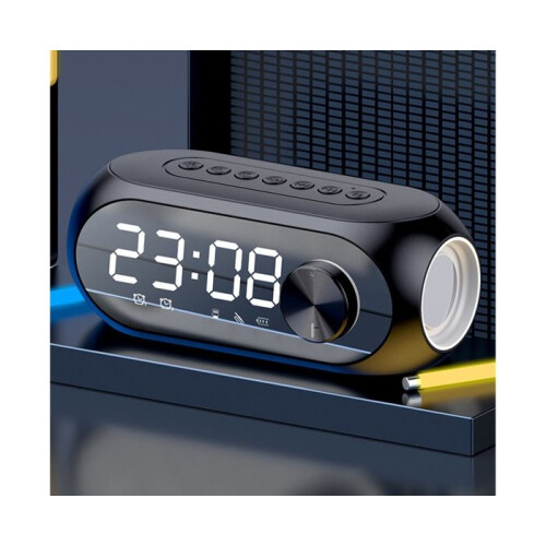 Multifunctional rechargeable Bluetooth speaker with wireless hi-fi stereo clock and dual alarm clock 1