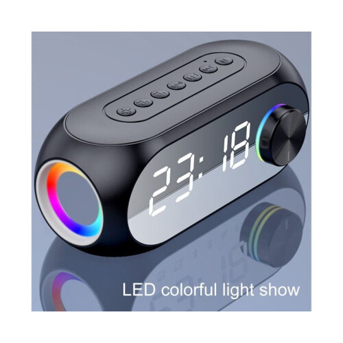 Multifunctional rechargeable Bluetooth speaker with wireless hi-fi stereo clock and dual alarm clock 2