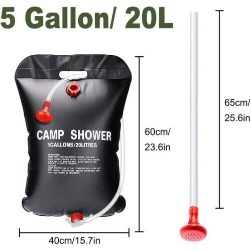NETBOAT Solar-Camping-Duschsack – 20 l – PVC – Schwarz 1