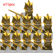 (Stytle 15)MOC Creative Medieval Game Valley Kinghts Ailin Guard Figures Warrior Armored Soldiers Army Weapons Helmet Blocks Bricks Toys
