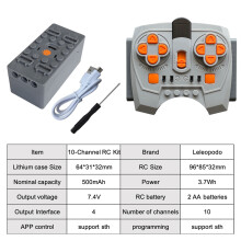 (Bundle 17)For Power Functions Technic Parts Motor Kit Servo Motors Lithium Battery Box 2.4G Remote Control Receiver for Legoeds