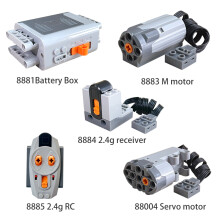 (Bundle 9)For Power Functions Technic Parts Motor Kit Servo Motors Lithium Battery Box 2.4G Remote Control Receiver for Legoeds