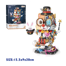 (Super Robot,without box)Super Squirrel Robot Luminous Block Toy Animal Joker Circus Decoration Building Kit for Kids Birthday Gift
