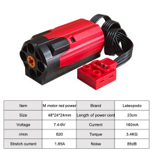 (M motor-red power)For Power Functions Technic Parts Motor Kit Servo Motors Lithium Battery Box 2.4G Remote Control Receiver for Legoeds