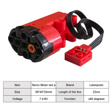 (Servo motor-red p)For Power Functions Technic Parts Motor Kit Servo Motors Lithium Battery Box 2.4G Remote Control Receiver for Legoeds