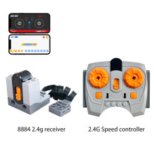 (Bundle 14)For Power Functions Technic Parts Motor Kit Servo Motors Lithium Battery Box 2.4G Remote Control Receiver for Legoeds