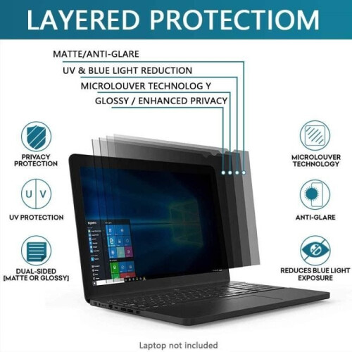 NetBoat Premium Blickschutzfilter, 14" Notebook Blickschutzfilter, Sichtschutzfolie (16:9). 2