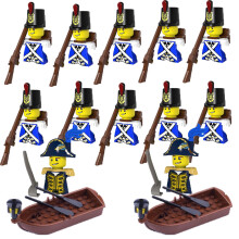 (PG992 993 B9-7-2P)MOC Medieval Building Blocks Children's Toy Napoleon War Figures Military Leaders Soldiers Navy Compatible With Bricks Gift E017