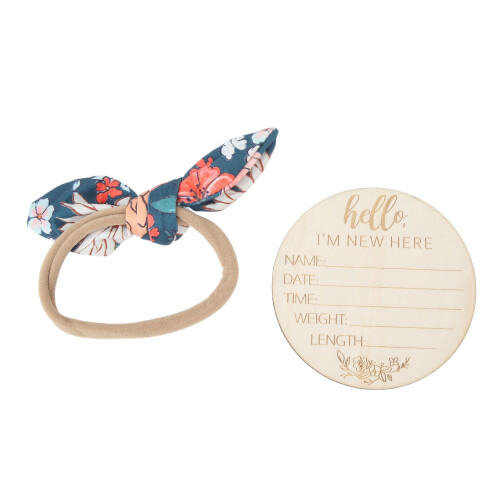 Type 4 4-Piece Floral Print Newborn Swaddle Headband 1