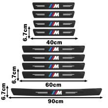 (9 Stück M) Türschwelleraufkleber aus Leder, Carbonfaser, kratzfest, für BMW M Performance F30