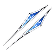 (Silberblau) 2 Stück Auto-Emblem-Seitentür-Kotflügelaufkleber für Citroen DS4 Logo Auto Universal Ko
