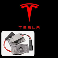 (Tesla H, 2 Stück) 2 Stück LED-Auto-Einstiegsleuchten-Emblem-Zubehör für Tesla SpaceX Model 3 Highla