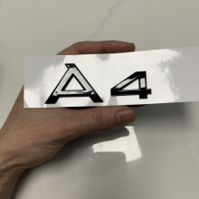 (A4 1p) AUDI A4 2013-2024 4-Ring-Logo ABS Schwarz Direkt abgedecktes Emblem Motorhaube Frontgrill He