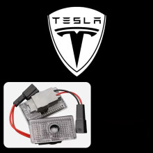 (Tesla C, 2 Stück) 2 Stück LED-Auto-Einstiegsleuchten-Emblem-Zubehör für Tesla SpaceX Model 3 Highla