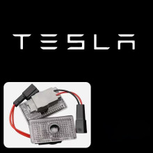 (Tesla F, 2 Stück) 2 Stück LED-Auto-Einstiegsleuchten-Emblem-Zubehör für Tesla SpaceX Model 3 Highla