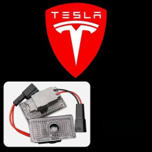 (Tesla I, 2 Stück) 2 Stück LED-Auto-Einstiegsleuchten-Emblem-Zubehör für Tesla SpaceX Model 3 Highla