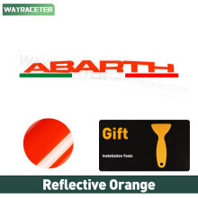 (Italienisches Orange) Reflektierender Abarth-Autoaufkleber für die Frontscheibe des Fiat 50