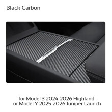 (Schwarze Carbonfolie) Schutzfolie für die Mittelkonsole des Tesla Model 3 Highland Y Juniper (2024–