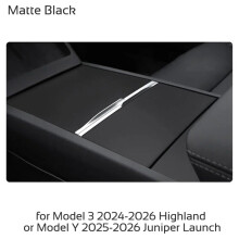 (Matt Schwarz) Schutzaufkleber für die Mittelkonsole des Tesla Model 3 Highland Y Juniper (2024–2026