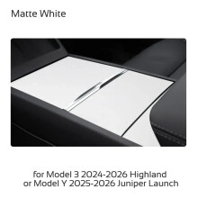 (Mattweiß) Schutzaufkleber für die Mittelkonsole des Tesla Model 3 Highland Y Juniper (2024–2026)