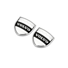 (Silberschwarz, 2 Stück) 2 Stück 3D-Stereo-Elch-Logo-Schild-Emblem Autoaufkleber für Volvo V50 S60