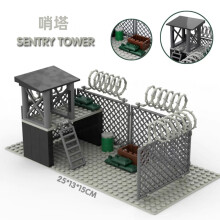 (E)Upgrade Military Base Building Block Sets DIY WW2 Army War scene model Blocks Boys Toys