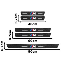 (5 Stück M) Türschwelleraufkleber aus Leder, Carbonfaser, kratzfest, für BMW M Performance F30