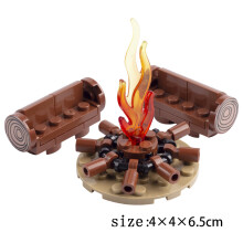 (B8-40-1)MOC Notice Board Building Blocks Bee Farm Fountain Bonfire Stove Medieval Town Street View Water Wall Bridge Road Sign Brick Toy