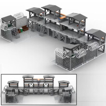 (CCDD)Upgrade Military Base Building Block Sets DIY WW2 Army War scene model Blocks Boys Toys