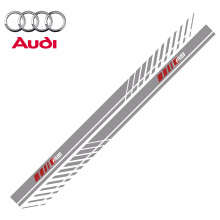 (Grau RS) Autoemblem Karosserie Seitenkotflügel Dekor Aufkleber Zubehör für Audi Quattro RS Sline A2