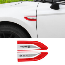 (2 Stück Rot) Türseiten-Kotflügel-Aufkleber für Alfa Romeo STELVIO Giulia 159 Giulietta 147