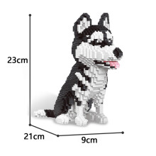 (Husky Blocks, mit Box) Niedliches rosa Schweinchen-Mini-Bausteinspielzeug – Bringt gute Laune und G