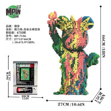 (M7136, ohne Box) Zombie-Bär-Baustein-Labyrinth, Bärenkuss, Graffiti-Bär-Modell, zusammengebautes Sü