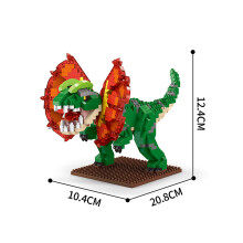 (Dilophosaurus-Bausteine, im Beutel) Mikro-Mini-Bausteinspielzeug T-Rex Pteranodon-Puzzle zum Zusamm