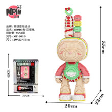 (M8010,No Box)Zombie Bear Building Block Maze Bear Kiss Graffiti Bear Model Assembled Candy Rabbit Magic Bricks Toy For Kids Christmas Gift
