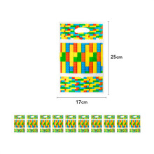 (10pcs gift bag)New Building Block Birthday Party Decoration Colorful Building Blocks Plates Cup Napkins Tableware Tablecloth Supplies Kids Boys