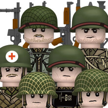 (VIOLET/紫罗兰)MOC WW2 Deutsche Wintersoldaten Figuren Bausteine Offizier US Infanterie Britische Arm