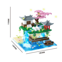 (small peach waterfal,with box)Taohuatan Lake Themed Micro Brick Building Blocks Set Adult Creative