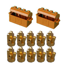 (EA218-10P EA220-2P)MOC Character Scene Building Blocks Accessories Treasure Safes Gold And Ailver O