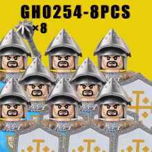 (GH0254-8PCS) Mittelalterliche Militär-Bausteine: Deutsche Ritter, Templer, antike Reiterfiguren, Fl