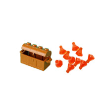 (EA007 EA222)MOC Character Scene Building Blocks Accessories Treasure Safes Gold And Ailver Ores Dia